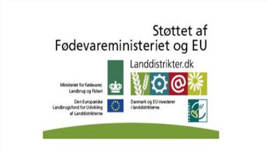 Viser logoer for de organisationer projekterne er gennemført med tilskud fra: EU og Fødevareministeriets Landdistriktsprogram